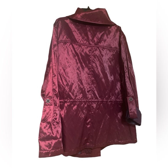 Ruby Rd Metallic Cranberry Red, Button Front, Drawstring Waist Jacket..EC Sz 16W - Picture 9 of 14